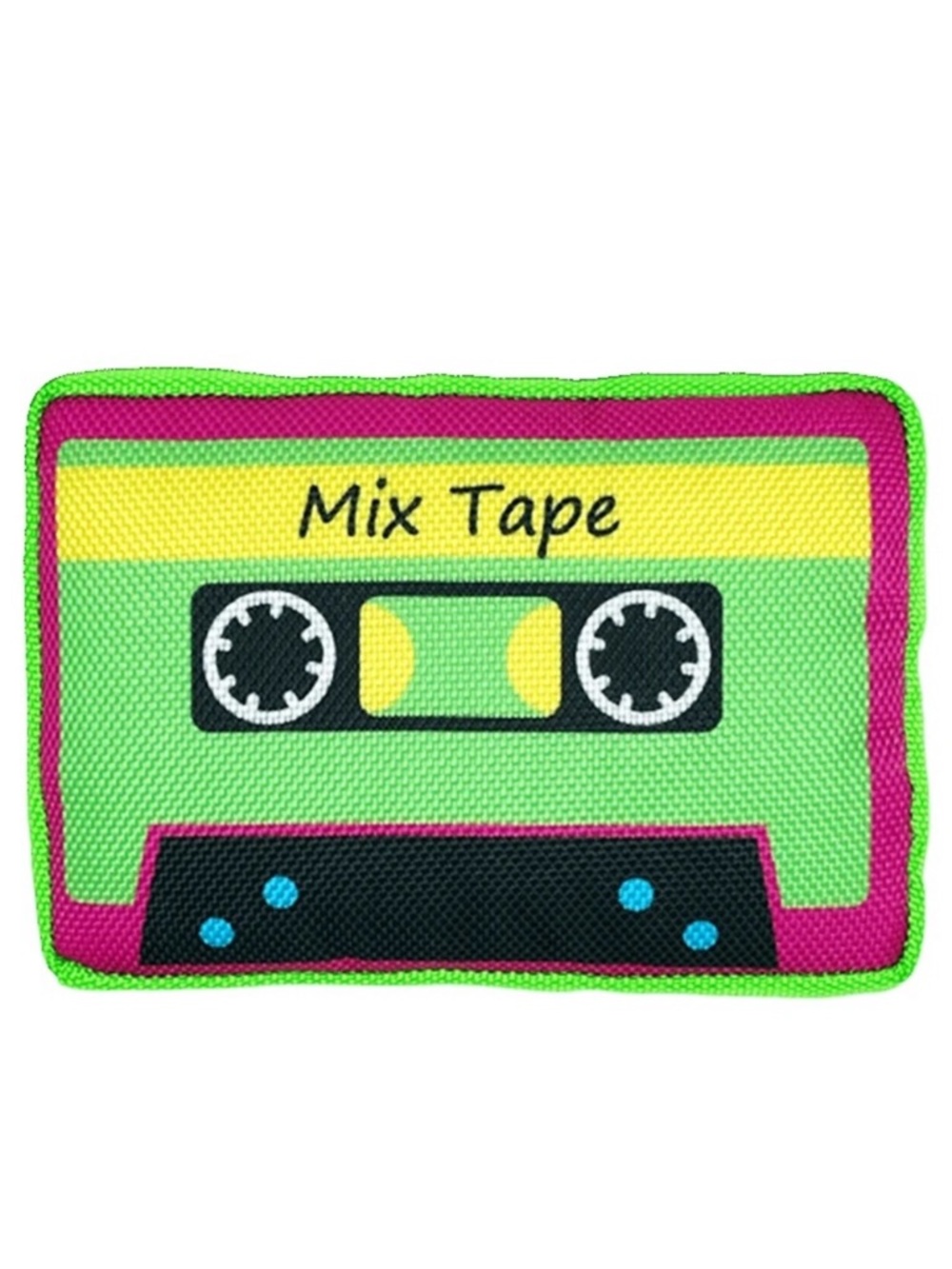 BARK-A-BOO Mix Tape Plush Toy Green Yellow Pink Black